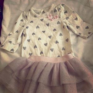 EUC adorable pink baby tutu and bodysuit
